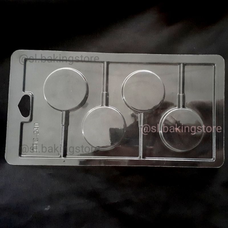 cetakan coklat mika bulat flat lollypop