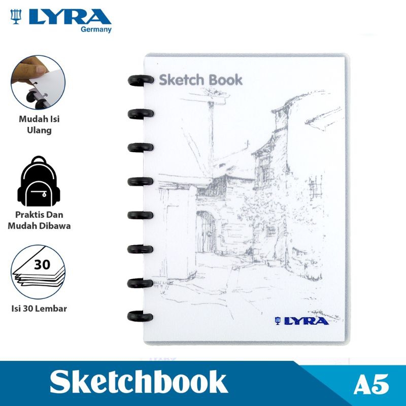 

LYRA Buku Sketsa Ukuran A5 30 Lembar/ Refill Lyra Isi Ulang Sketch Book Binder Buku Bergambar