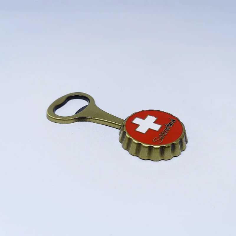 Fridge Magnet Tempelan Kulkas Souvenir Negara Swiss Switzerland Pembuka Botol Besi