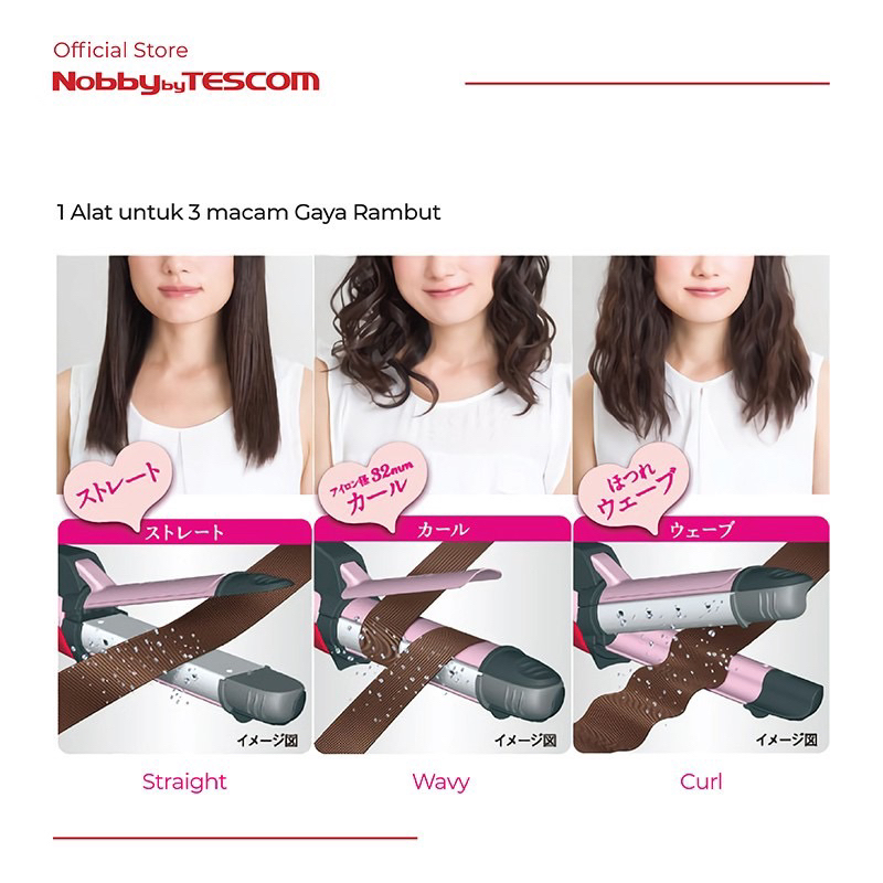 Tescom Curly Hair Iron 3ways NTIR1650