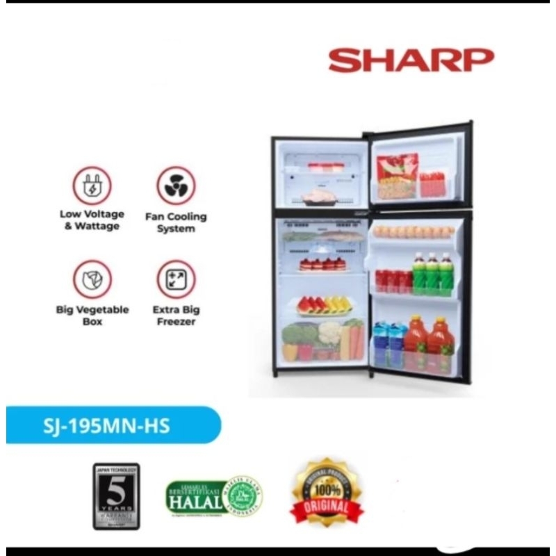 Kulkas Sharp 2 Pintu Murah SJ-195MN-HS (195MN HS)