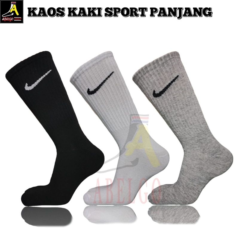 Kaos kaki sport Nike panjang sebetis bahan PE lembut elastis/KAOS KAKI SPORT PANJANG/kaos kaki nike PE sebetis