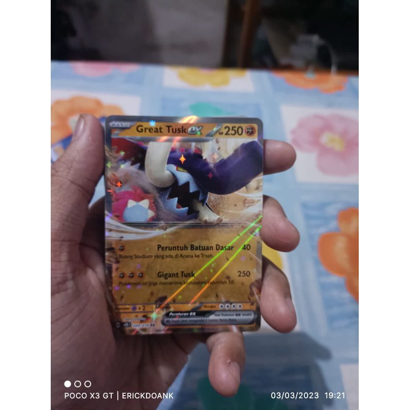 kartu pokemon bahasa Indonesia scarlet violet great tusk ex rr