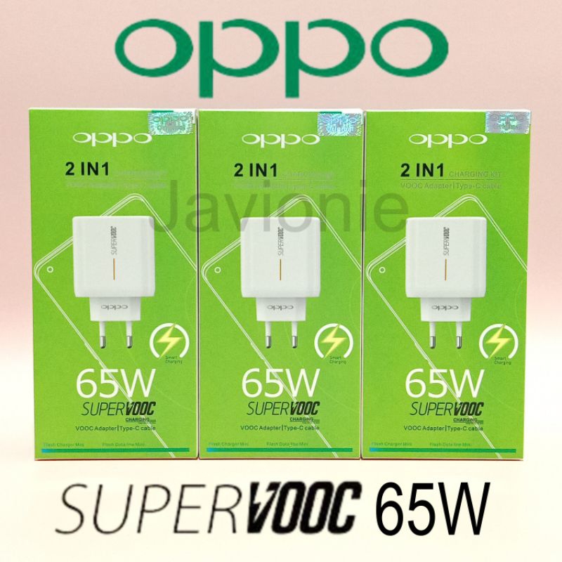 Travel Charger Cas OPPO Reno 5F 65W Original Super VOOC TYPE C Flash Charge