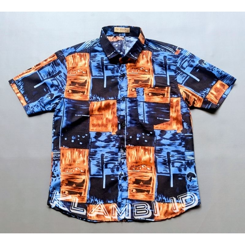 Kemeja Anak Motif Surfing Pantai Atasan Anak Usia 2 3 4 5 6 7 8 9 10 11 12 Tahun terbaru terlaris kemeja anak lengan pendek