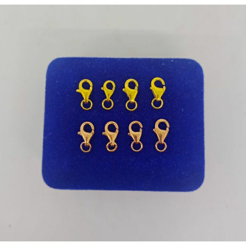 pengait perhiasan kalung &amp; gelang/kokot oval/perak asli silver 925 lapis emas