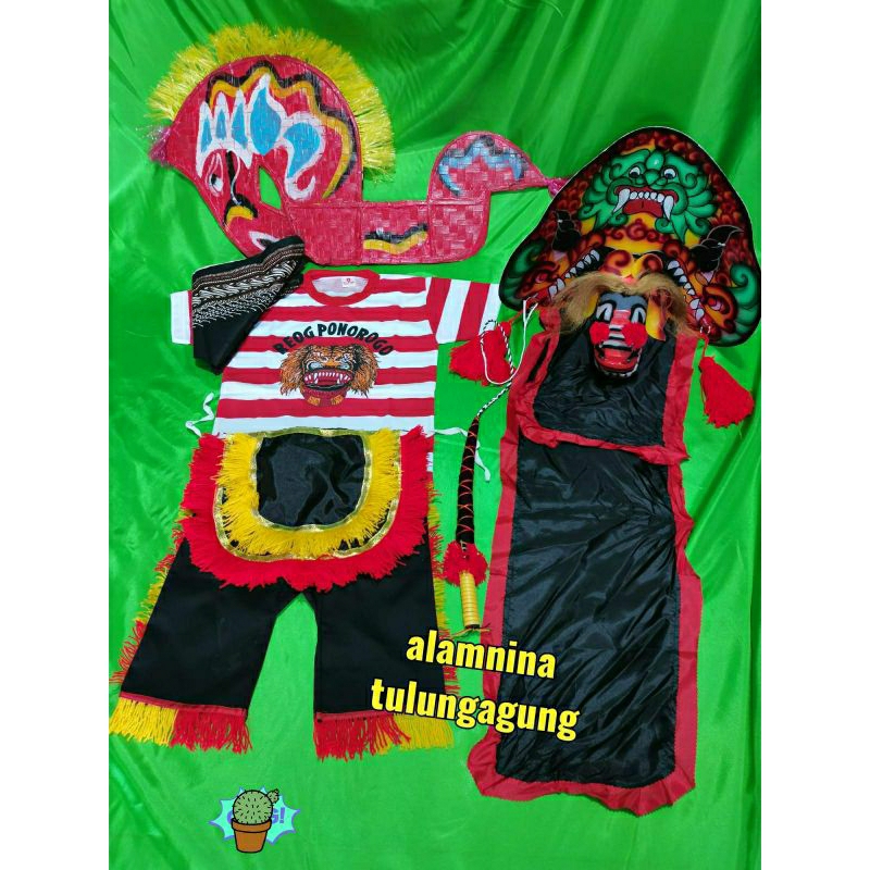 setelan kaos reog ponorogo kuda lumping cambuk udeng jawa barongan kayu