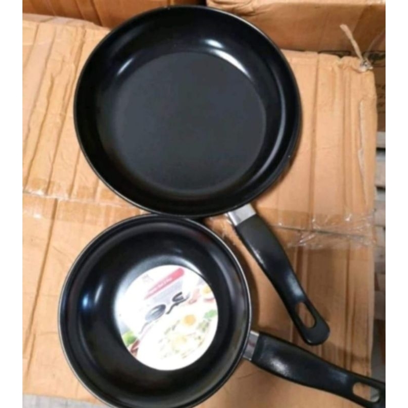 FRY PAN SET HITAM / TEFLON SET HITAM Set 2 in 1