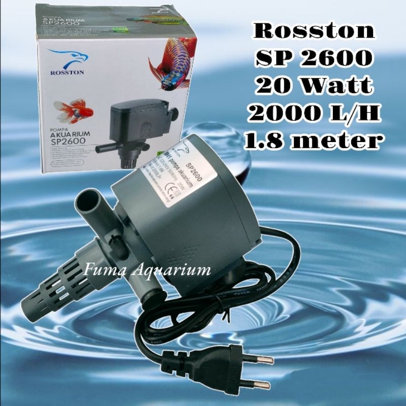 Pompa Power Head ROSSTON SP 2600 mesin filter celup aquarium kolam hidroponik Low Watt Submersible Pump Water Pump