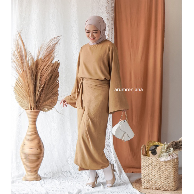 Ayuni Set - One Set Wanita Crinkle - Baju Kurung Melayu - Kaftan