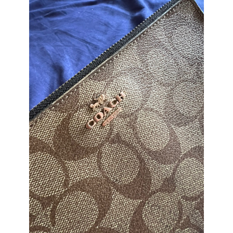 NO RETURN NETT Coach Double Zip Wristlet Large ex Store Bag'Us