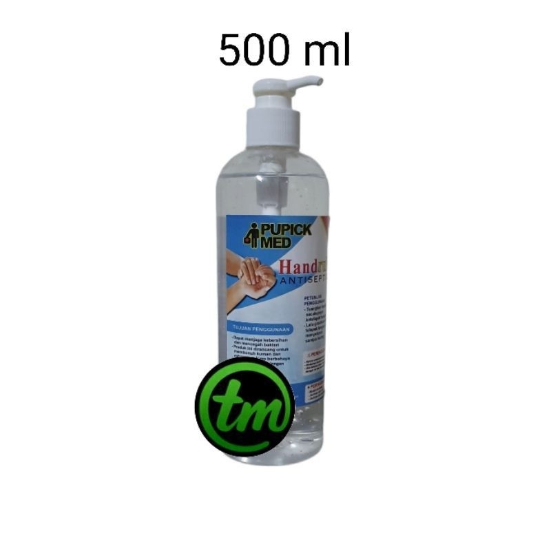 Handrub Hand Gel Sanitizer 500 ml Antiseptik Cuci Tangan Tanpa Bilas Pupick Med 500ml