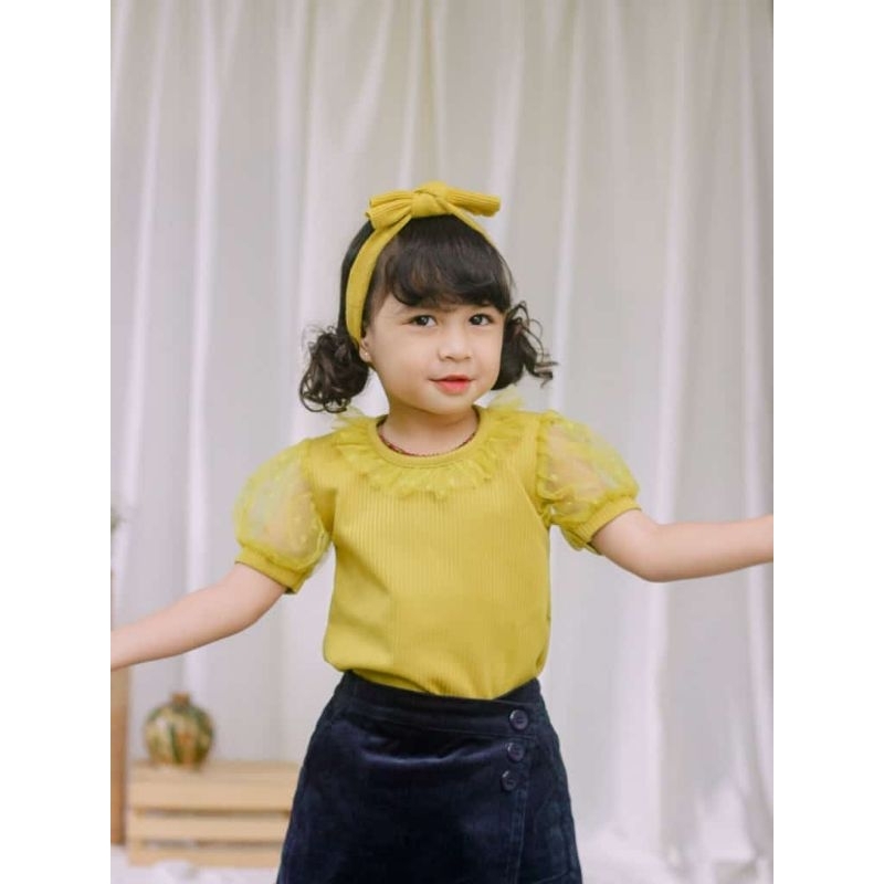 1-5 Tahun ZARA TOP Mango Knit Mix Tulle Polcadot