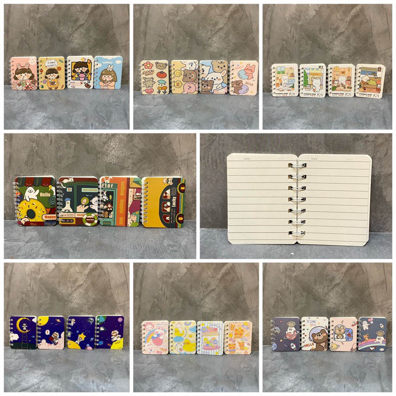 

Buku Tulis Notebook Mini A7 spiral Ring | Buku Catatan mini Motif Lucu Aesthetic