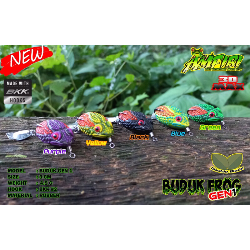 Buduk gen 1 3D by amfibi Lure termurah COD umpan pancing umpan mancing gabus lure soft frog
