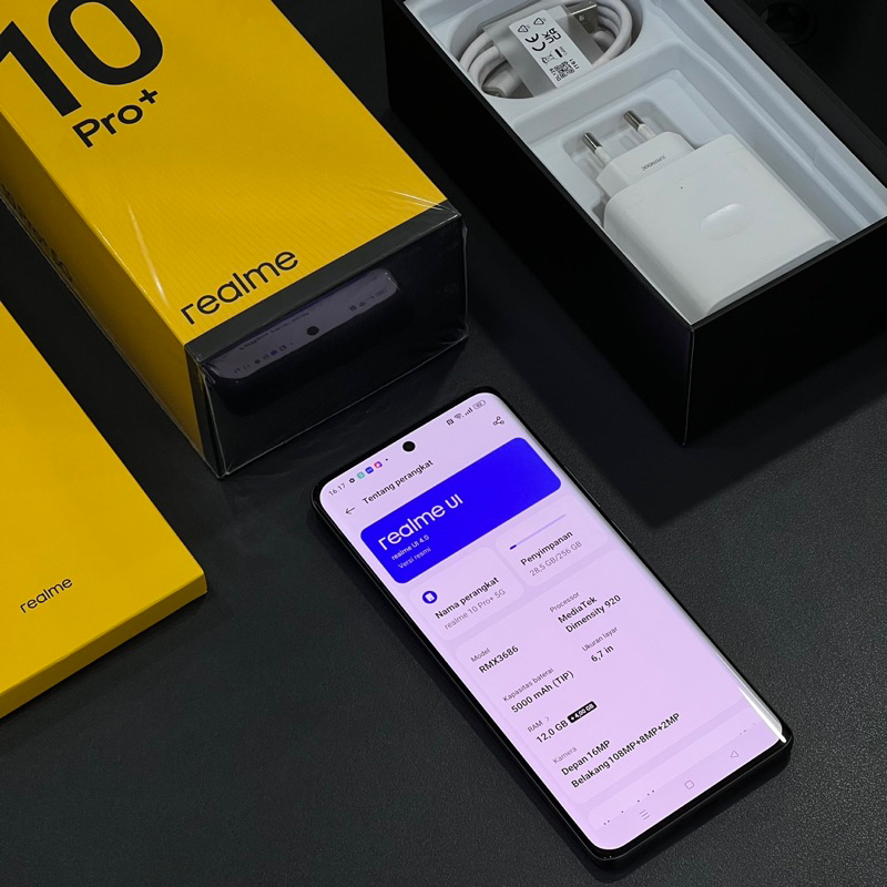 Realme 10 Pro + Plus 5G 12/256GB Black - Second - Garansi Panjang