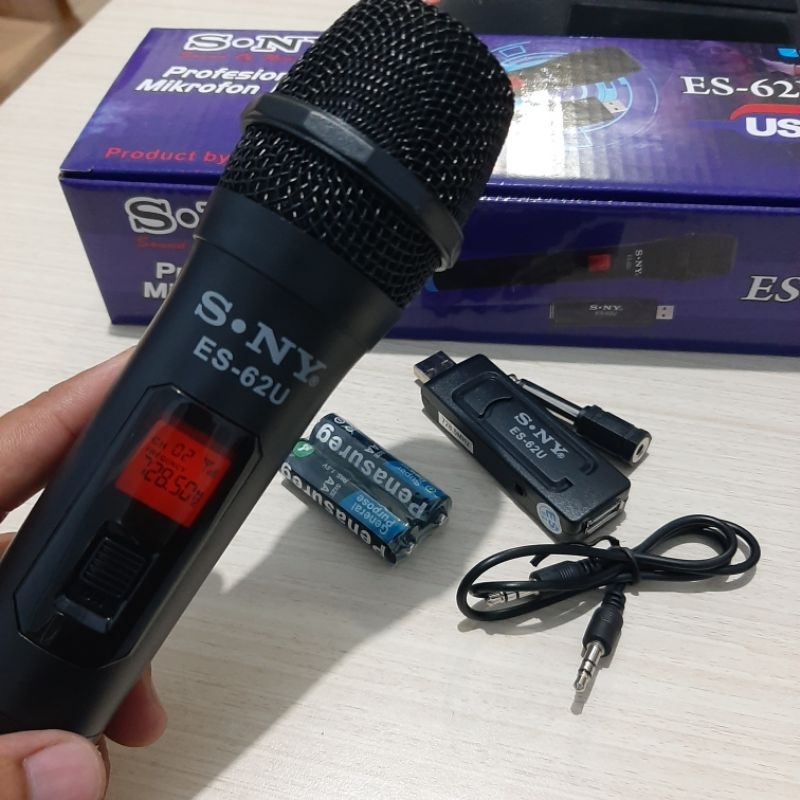 MIC WIRELESS USB V SONY ES-62U Mikrofon Wireless Single Dengan Usb