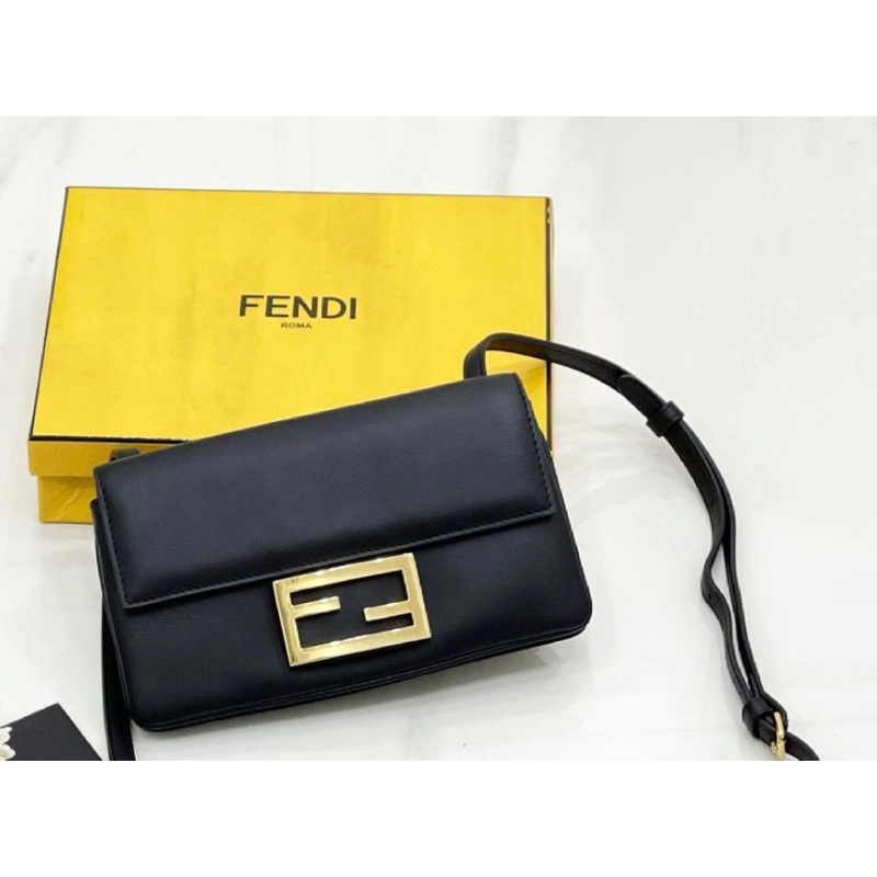 Fendi F duo baguette crossbody bag in ghw