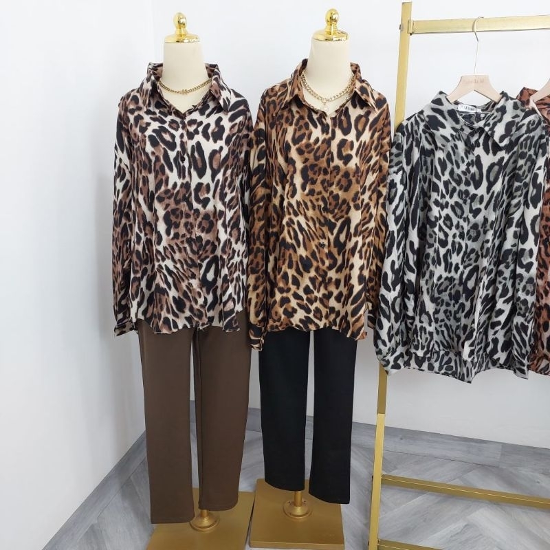 KEMEJA LALUNE LEOPARDDD OVERSIZE 100% ORIGINAL IMPORT BANGKOK