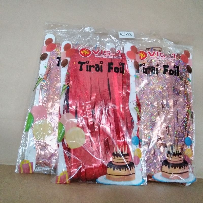 Tirai Ulang Tahun/ Tirai Foil/Tirai Foil Gliter