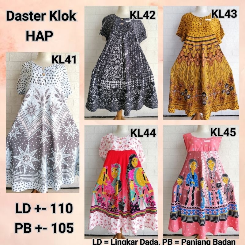 Daster Klok HAP Rijek Sablon Minor LD 100-110 Adem (Harap Dibaca Sebelum Membeli)