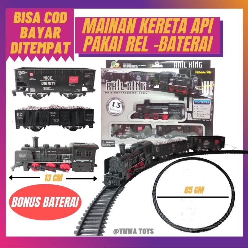 MAINAN ANAK KERETA API RAIL KING BESAR PANJANG BATERAI/MAINAN KERETA API REL LINTASAN PANJANG/MAINAN