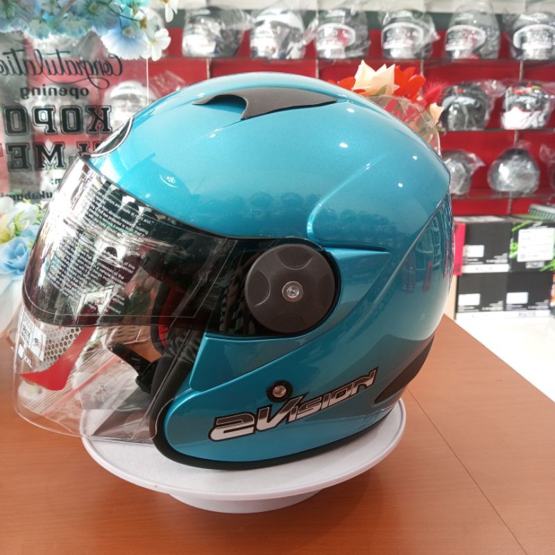 Helm KYT 2 Vision Solid Ice Blue Original