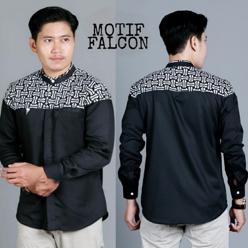 Pakaian Pria Baju Koko Lengan Panjang Motif Falcon Series Gus Azmi