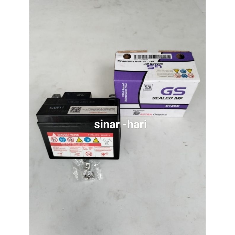 AKI/BATERAI MOTOR GS  ASTRA (GTZ5S) 3,5AH /10 HR +12 VOLT -5 AMP   KEGUNAAN MOTOR BEAT+SCOOPY SPACY