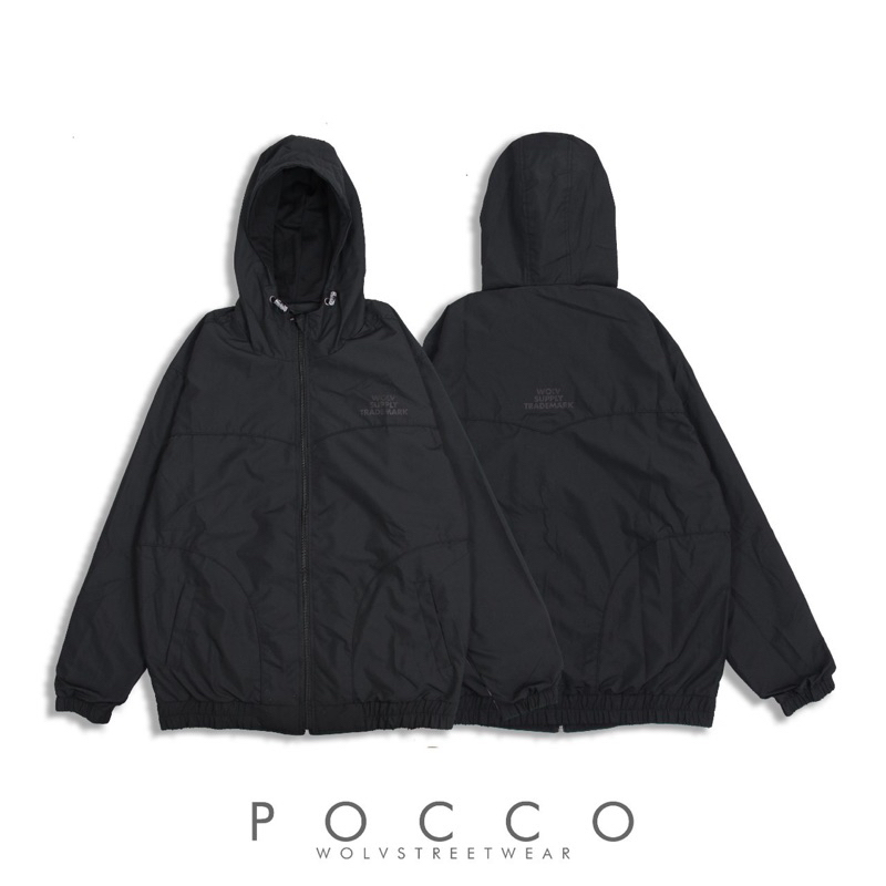 Black - Jaket Pocco Jaket Diablo Jaket Wolv Jaket Windbreaker Jaket Outdoor Jaket Pria