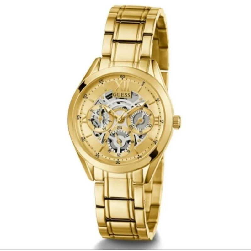GUESS GW0253L2 Original CLEAR CUT Jam Tangan Wanita Analog Gold