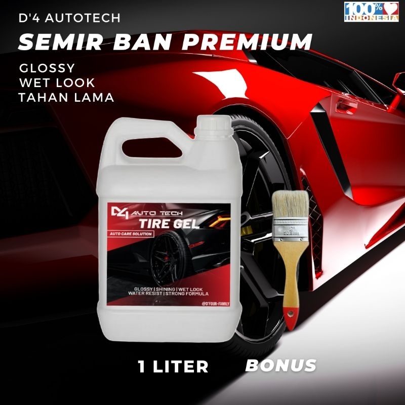 Semir ban motor mobil tahan lama pengkilap penghitam ban kendaraan wetlook hydrophobic permanen 1 liter