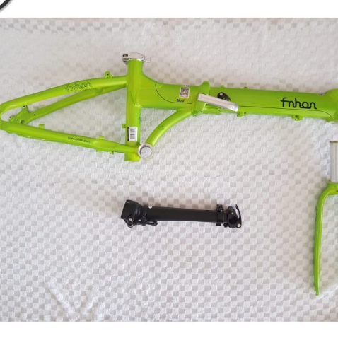 Frame Fork plus Handlepost Fnhon Blast Discbrake Warna Hijau Green