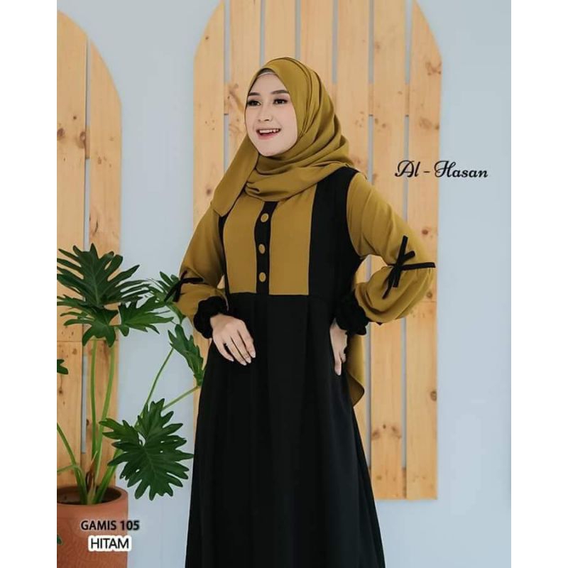 Gamis Set Pashmina Kode 105 Ori Al Hasan | Gamis Set Pashmina Al Hasan | Gamis 105 Al-Hasan | Gamis 