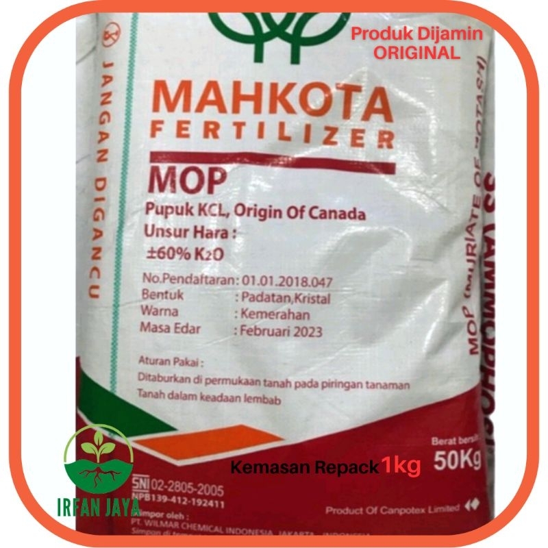 Pupuk kcl mahkota repack 1kg