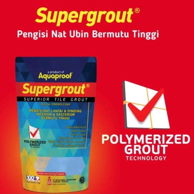Aquaproof Supergrout Nat Lantai Dinding Exterior Interior Oker Keramik Nat Keramik Supergrout 1kg
