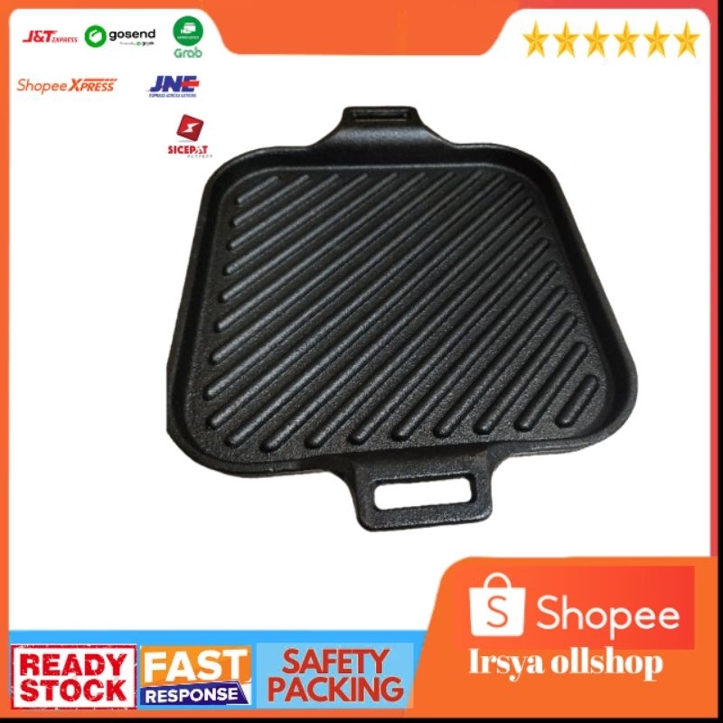 Giza griil pan wajan panggangan cast iron grill pan BBQ