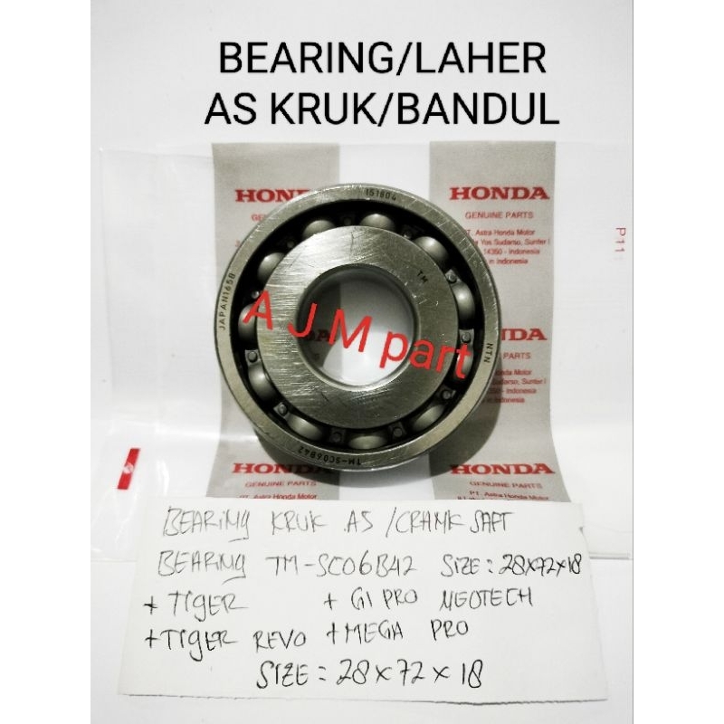 BEARING LAHER KRUK AS BANDUL HONDA TIGER MEGA PRO GL PRO NEOTECH TIGER REVO