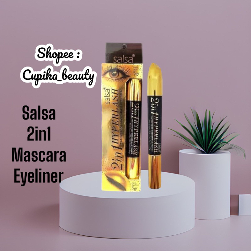 [uc,bx] salsa hyperlash mascara + eyeliner 2in1 -- maskara salsa dan eyeliner salsa 2in1