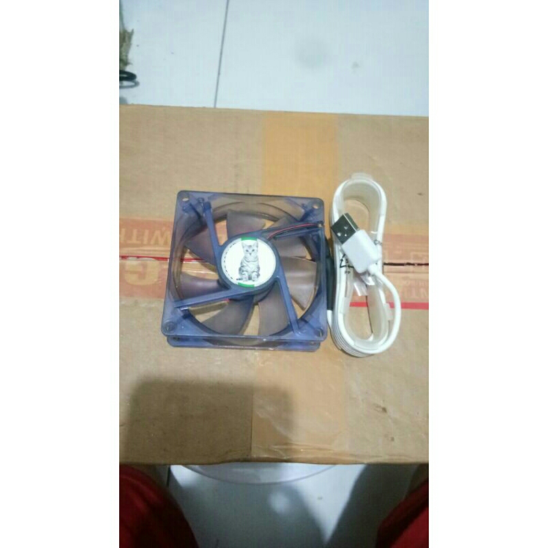 fan casing transparan / usb fan dc 12v 8x8x2.5.