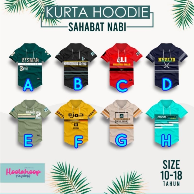 KURTA HOODIE HOOLAHOP SAHABAT NABI SZ 10-18
