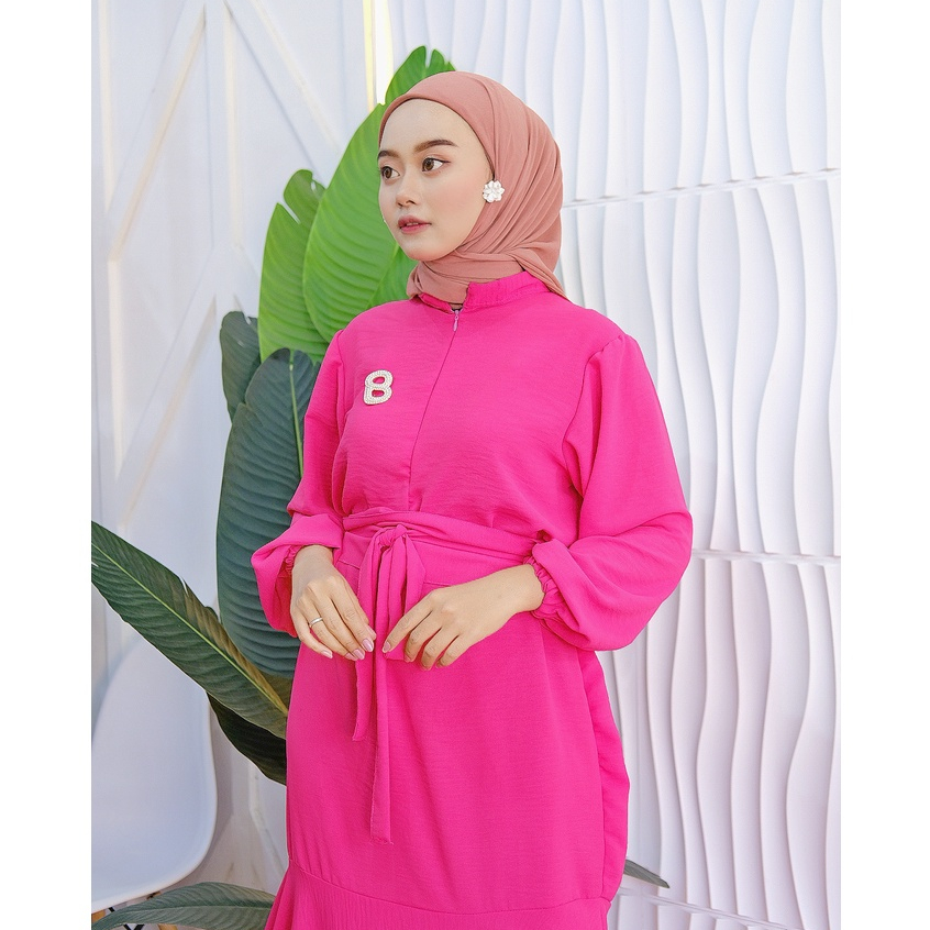 Luna Dress Cringkle Airflow - Moni Dress Cringkle Airflow Mermaid Premium Busui Variasi Belt SISKA MIDI DRESS KOREAN LOOK / DRESS KOREA WANITA MODEL MERMAID ATAU DUYUNG