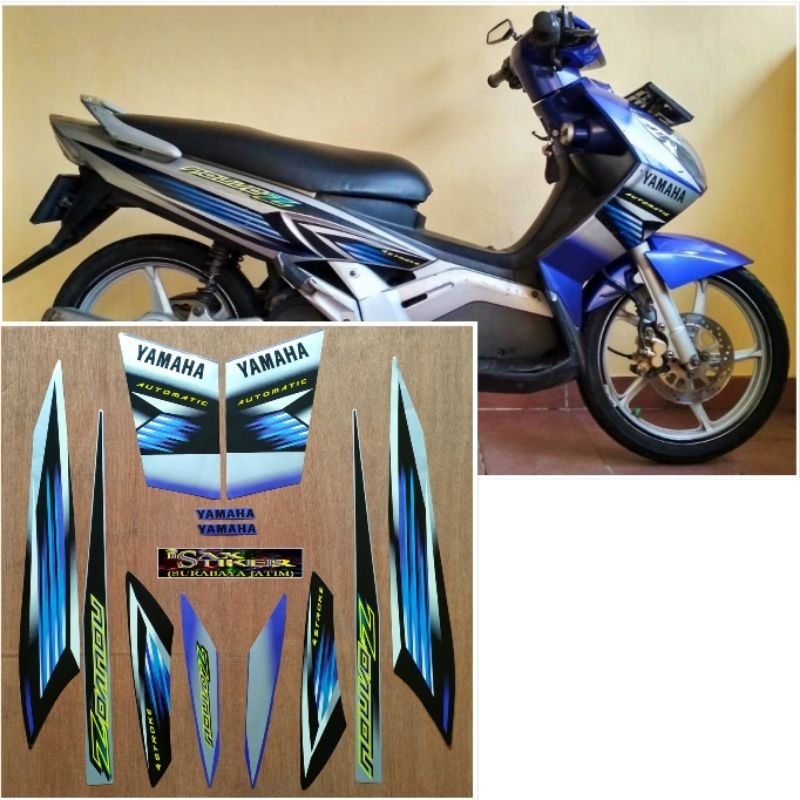 Striping original Yamaha Nouvo Z biru silver tahun 2005