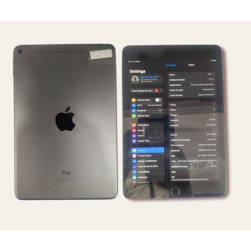 iPad mini 5 64gb cell grey second