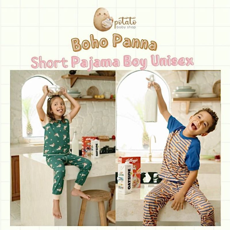 Bohopanna Short Pajama Boy Unisex  - Baju Tidur Boho Baby X Disney Chip &amp; Dale