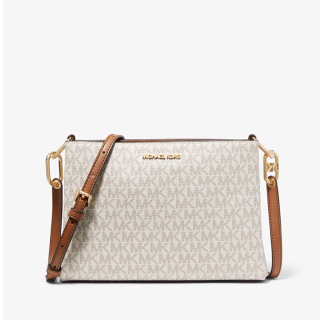 MICHAEL KORS Trisha Medium Logo Crossbody Bag vanilla acorn