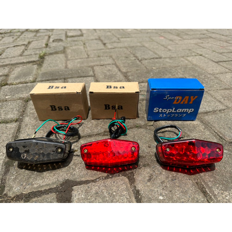 Neo LAMPU STOPAN STOPLAMP LED BELAKANG SET PANGKON V80 FULL PRES BESI CB100 CB MODEL BSA LED DIAMOND