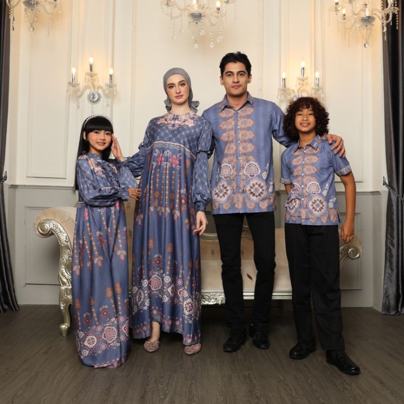 KARIMAKE - Maskumambang Family Set Color Denim Sarimbit Signature Printing