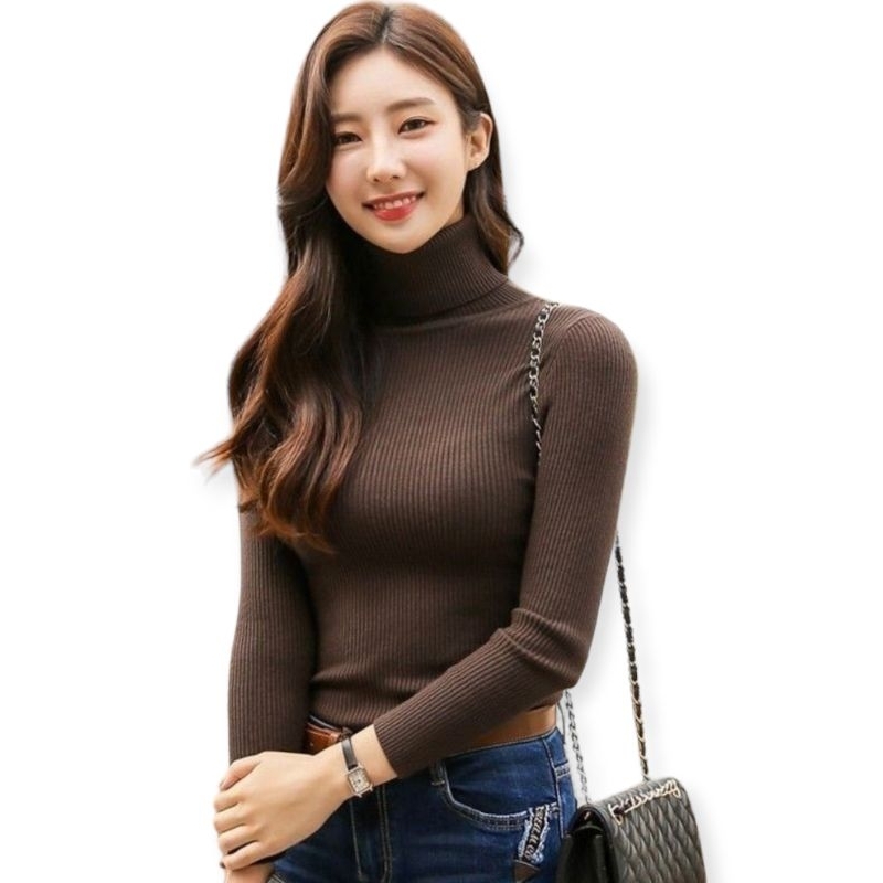 SN - TURTLENECK/LONGNECK sweater rajut wanita ribbed