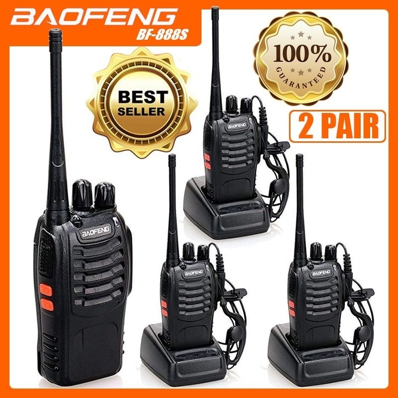 【Ready Stock COD 】Walkie Talkie BF 888S Waterproof Portable Walky Talky Jarak Jauh 10km(Max) 2 Way Radio Walkie Talkies HT BaoFeng Walkie Talkie 888S Original  Waterproof Portable Walky Talky Jarak Jauh 10km(Max) 2 sepasang Way Radio handie Talkie HT